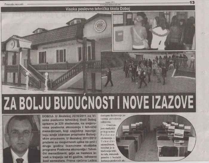 Medijski članak 07 — novinski isječak o VPTŠ Doboj